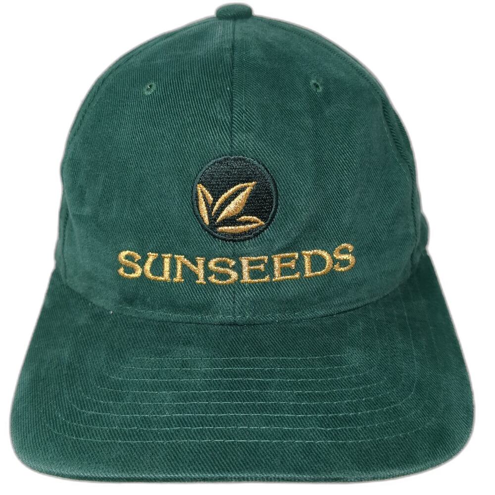 Yupoong Sunseeds Logo Baseball Cap Green Gold One Size Strapback Embroidered Hat